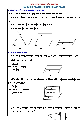 Các dạng toán trắc nghiệm Toán Lớp 11 - Đường thẳng song song với mặt phẳng (Có lời giải)