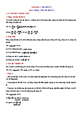 Chuyên đề Toán Lớp 7 - Chuyên đề: Cộng, trừ số hữu tỉ (Có lời giải)