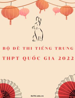 Bộ đề thi môn tiếng Trung THPT Quốc gia 2022