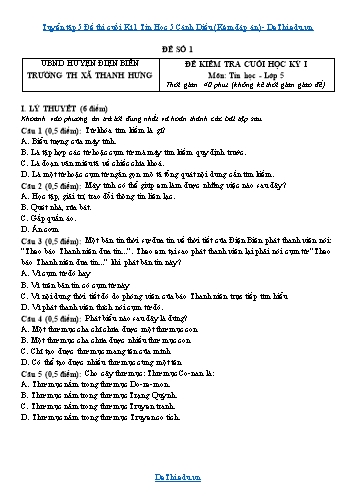 Tuyển tập 5 Đề thi cuối Kì 1 Tin Học 5 Cánh Diều (Kèm đáp án)