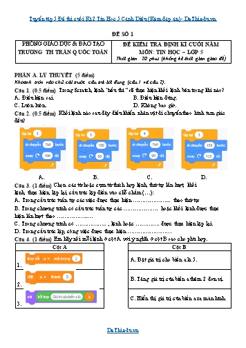 Tuyển tập 5 Đề thi cuối Kì 2 Tin Học 5 Cánh Diều (Kèm đáp án)