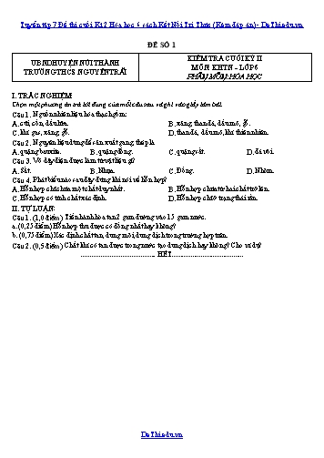 Tuyển tập 7 Đề thi cuối Kì 2 Hóa học 6 sách Kết Nối Tri Thức (Kèm đáp án)